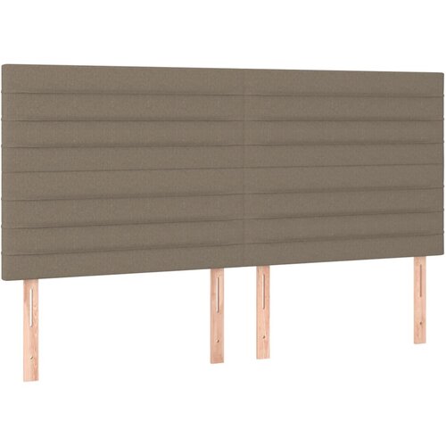  LED uzglavlje smeđesivo 160x5x118/128 cm od tkanine Slike