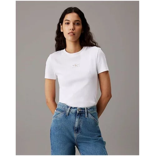 Calvin Klein Jeans Majice s kratkimi rokavi J20J223552YAF Bela
