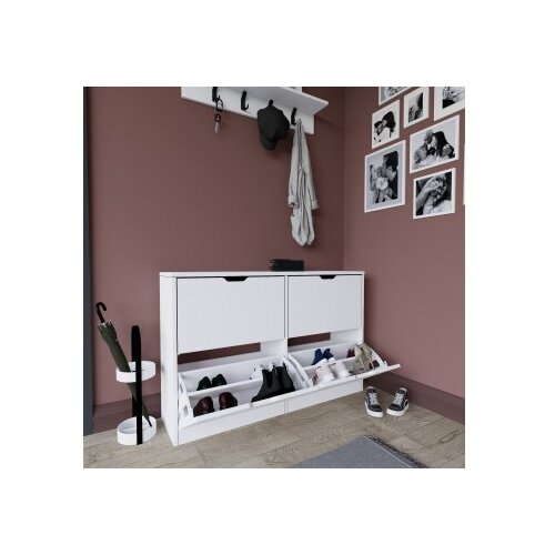 Hanah home Stalak za cipele Duru 1600-50, 120,5x79,2x30 cm, Bijela Slike