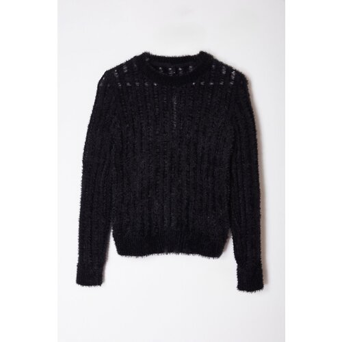 Trendyol Black Thin Transparent Knitwear Sweater Cijene
