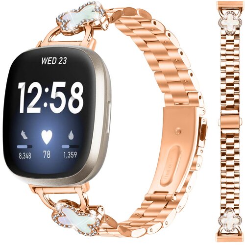 INF zamenjava/združljiv del &ndash; roza zlata zapestnica s &scaron;tiriperesno deteljico za fitbit versa 4/3/Sense 2 &ndash; jekleni pas, (5000130033) Cene