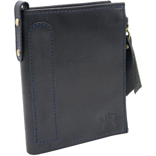 Fashion Hunters Large navy blue genuine leather wallet for men Slike