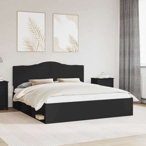  Okvir za krevet Crna 180 x 200 cm Čvrsto borovo drvo Cene