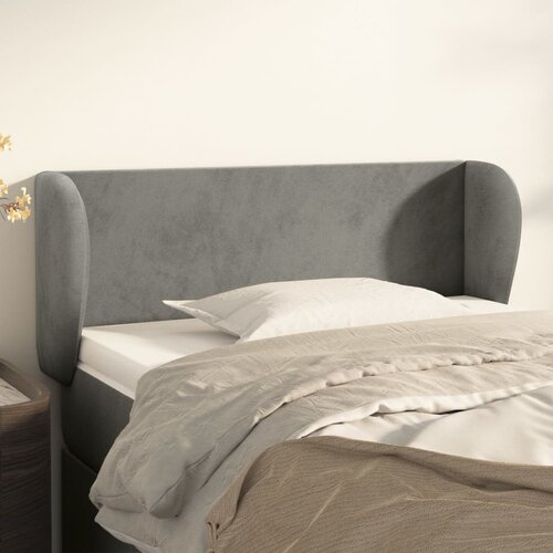 vidaXL Uzglavlje s ušima svjetlosivi 93x23x78/88 cm baršunasti Cijene