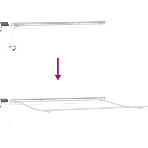 vidaXL Ručno uvlačiva tenda s LED crveno-bijelim prugama 450x300 cm Cene