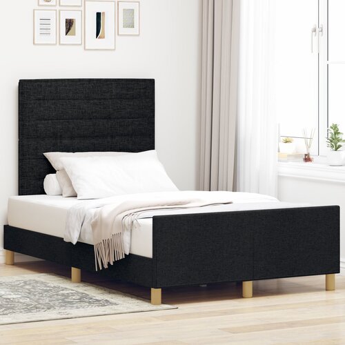 vidaXL Krevetna konstrukcija Crna Konstruirano drvo 120 x 190 cm Krevet Cijene