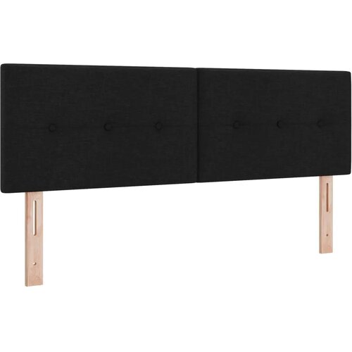 Boxspring krevet s madracem Crna 160 x 200 cm Tkanina - Crna 160 x 200 cm Pro&amp;scaron;iveno gumbima Slike
