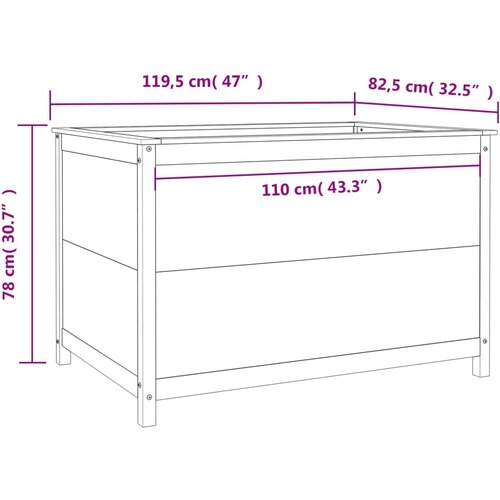  Povi&amp;scaron;ena vrtna gredica siva 119,5x82,5x78 cm masivna borovina Slike