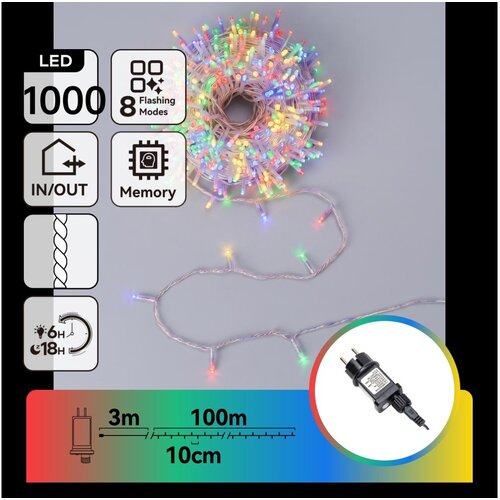 Aigostar LED spoljni božićni lanac 1000xLED/8 funkcija 103m IP44 vi&scaron;ebojno Cene