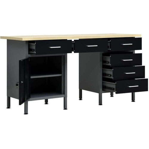 VidaXL Delovna miza črna 160x60x85 cm jeklo Slike