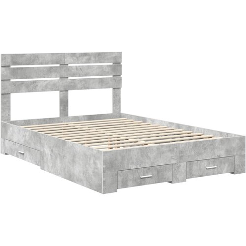  Krevetna konstrukcija s ladicama Betonski sivi 140 x 200 cm Slike