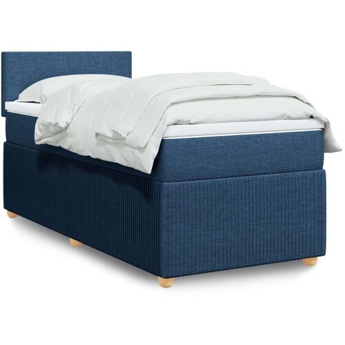 vidaXL Krevet s oprugama i madracem plavi 90 x 200 cm od tkanine Cijene