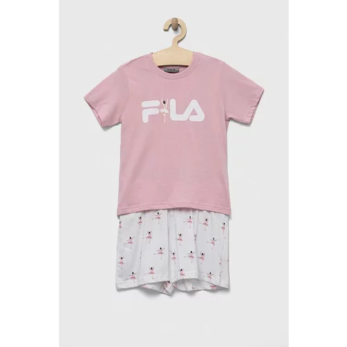Fila Dječja pamučna pidžama boja: bijela, s uzorkom