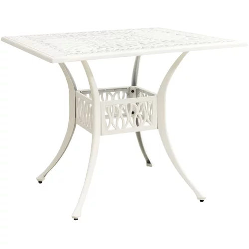  Vrtni stol bijeli 90 x 90 x 73 cm od lijevanog aluminija