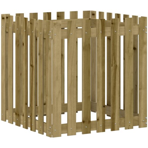  Vrtna sadilica s izgledom ograde 70 x 70 x 70 cm od borovine Slike
