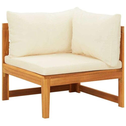 vidaXL Kutna sofa s krem bijelim jastucima masivno bagremovo drvo Cene