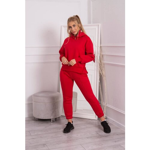 Kesi Insulated turtleneck and hood set in red Cene