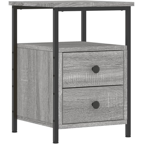 Maison Chic Nočna omarica - Nočna miza siva sonoma 34x35,5x50 cm inženirski les, (21687380) Slike