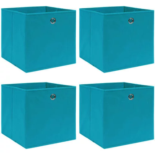  Škatle za shranjevanje 4 kosi baby modre 32x32x32 cm blago