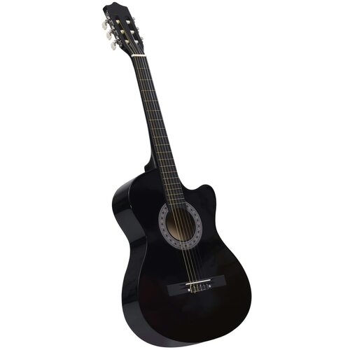 VidaXL Klasična gitara Western s prorezom i 6 žica crna 38 &amp;quot; Slike