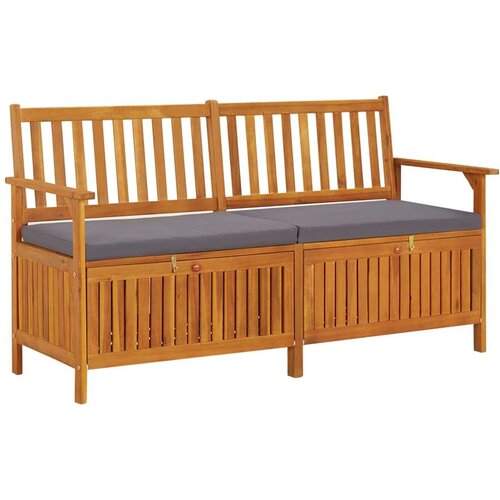  Klupa za pohranu s jastukom 148 cm od masivnog bagremovog drva Slike