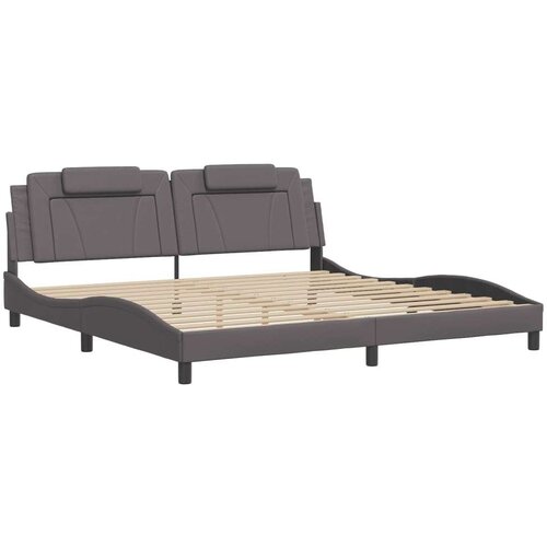  Okvir za krevet s uzglavljem sivi 200x200 cm od umjetne kože Slike