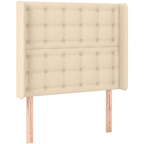  Uzglavlje krem 103 x 16 x 118/128 cm od tkanine Slike