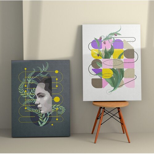 Wallity Zidna slika 2KNV4290, 50x70 cm, 2 dijela Cene