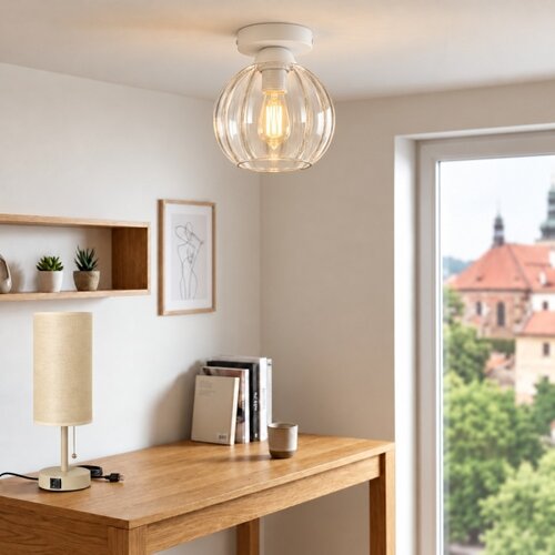 Brilagi LED stropno svetlo RETRO GLASS 1xE27/60W/230V prečnik 18 cm bela/prozirna Slike
