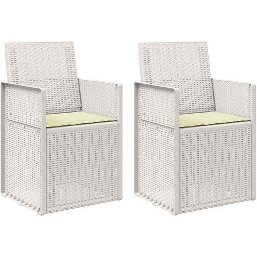  Vrtni jedilni stoli 2 pcs Bela in krem PP, (5000285817) Cene