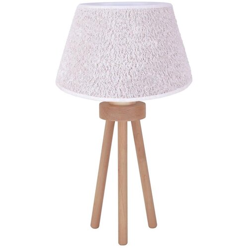  Duolla - Stona lampa BOUCLE 1xE27/15W/230V, prečnik 28 cm, bela/drvo Cene
