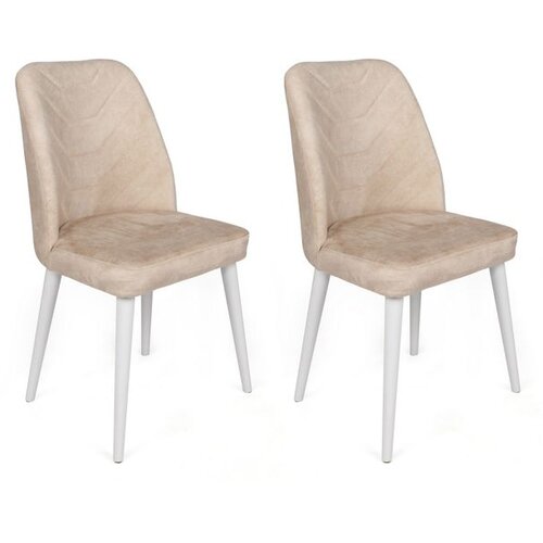 Hanah home Dallas-580 V2 BeigeWhite Chair Set (2 Pieces) Cene