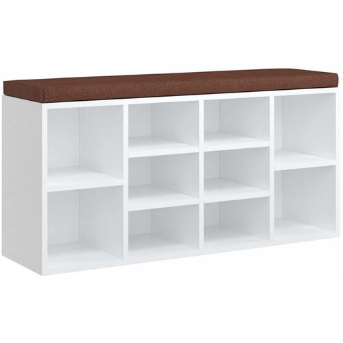  Klupa za cipele sjajna bijela 103x30x48 cm konstruirano drvo Slike