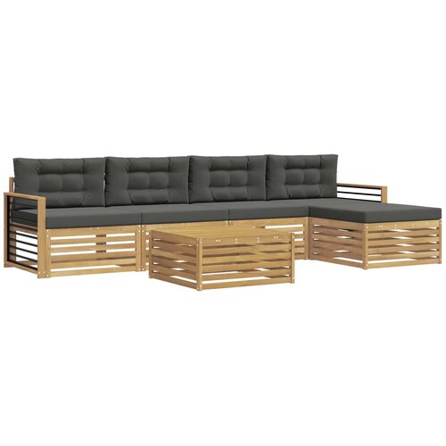 vidaXL Zunanja garnitura za sedenje 7 pcs Bela in antracit Poliester, (5000269781) Cene