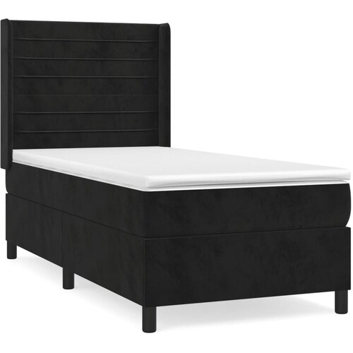 Maison Chic Box spring postelja - Vzmetna postelja z vzmetnico črn 90x190 cm žamet SL14209, (21882923) Slike