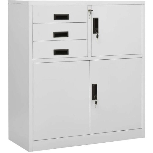 vidaXL Pisarniška omara svetlo siva 90x40x102 cm jeklo Cene