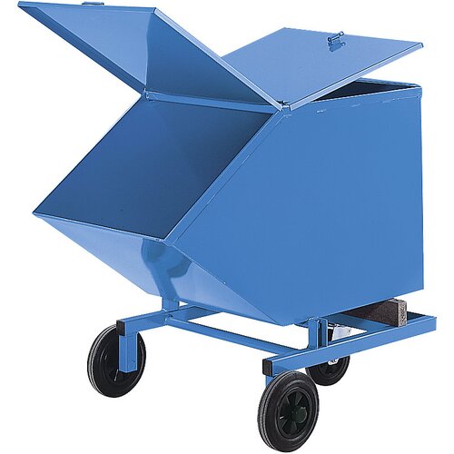 eurokraft pro Zložljiv pokrov, dvodelen, za prekucno posodo s prostornino 600 l, moder RAL 5012 Cene