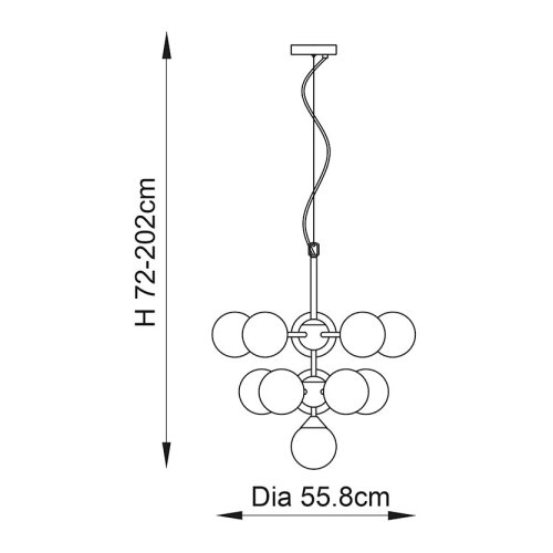  Endon 101147 - Visilica na sajli OSCAR 11xG9/18W/230V crna/zadimljena Slike