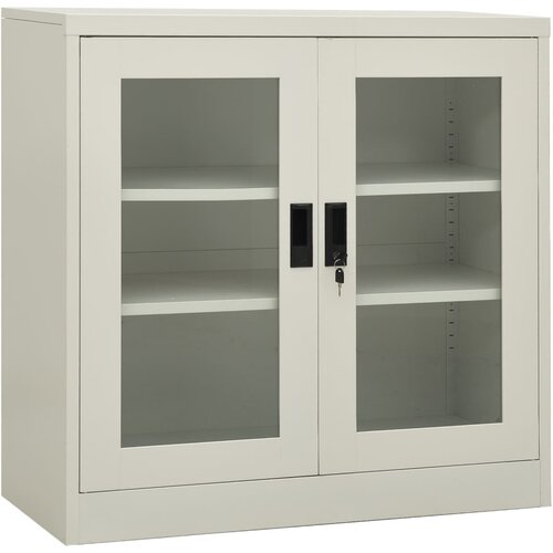 The Living Store Pisarni&amp;scaron;ka omara svetlo siva 90x40x90 cm jeklo - Pisarni&amp;scaron;ka Omara, (21435344) Slike
