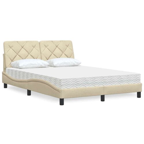  Postelja z vzmetnico krem 140x190 cm blago, (21828994) Cene