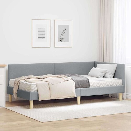  Kotni okvir postelje z matrico Drugo 2 pcs Svetlo siva blago, (5000123361) Cene