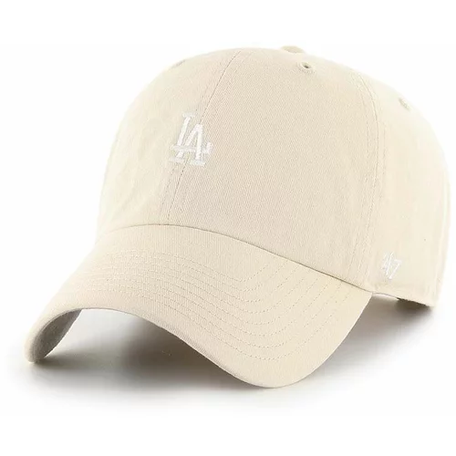 47 Brand Pamučna kapa sa šiltom MLB Los Angeles Dodgers boja: bež, s aplikacijom