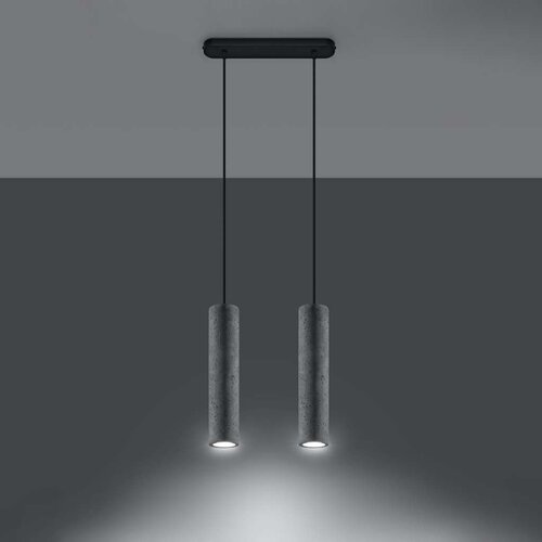  Sollux SL.0654 - Luster na sajli LUVO 2xGU10/40W/230V beton/crna Slike