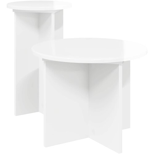  Set pomoćnih stolića s pohranom 2 pcs Konstruirano drvo Cijene