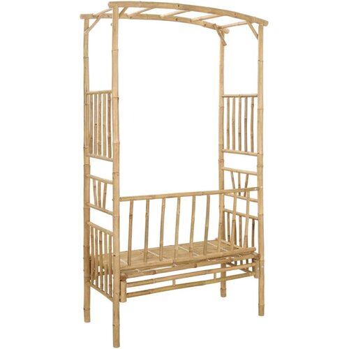  Vrtni luk s klupom Prirodna 115 x 50 x 205 cm Bambus - Prirodna Cijene