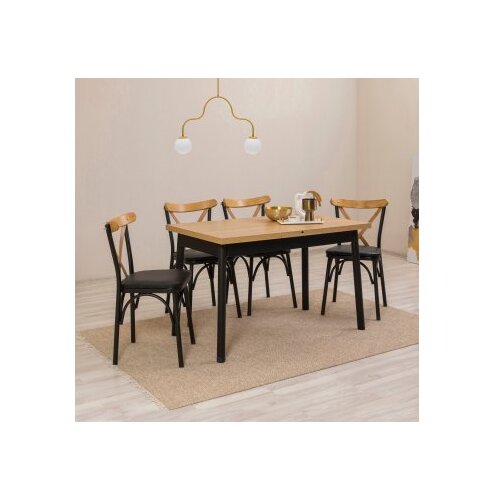 Hanah home trpezarijski sto i stolice oliver acl karina-black Slike