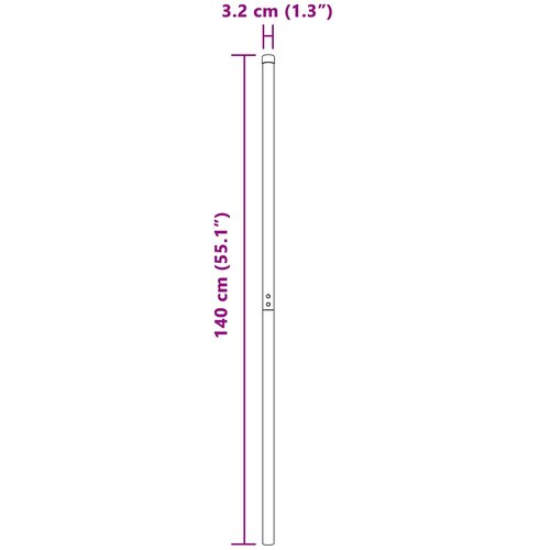  Stup za ogradu 2 kom. Srebrna Čelik s pra&amp;scaron;kastim premazom 140 cm Slike