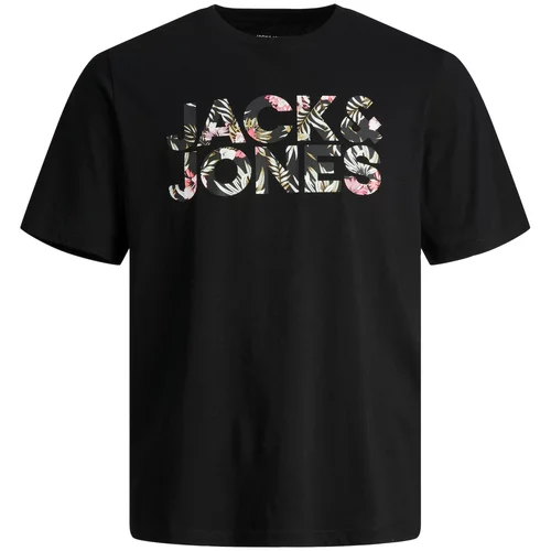 Jack & Jones Majica 'JEFF' temno siva / svetlo zelena / svetlo roza / črna
