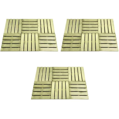 vidaXL Pločice za trijem 18 kom 50 x 50 cm drvene zelene