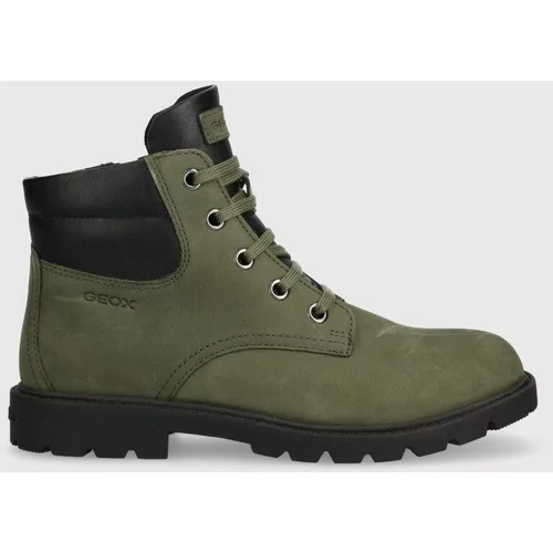 Geox Dječje zimske kožne cipele boja: zelena